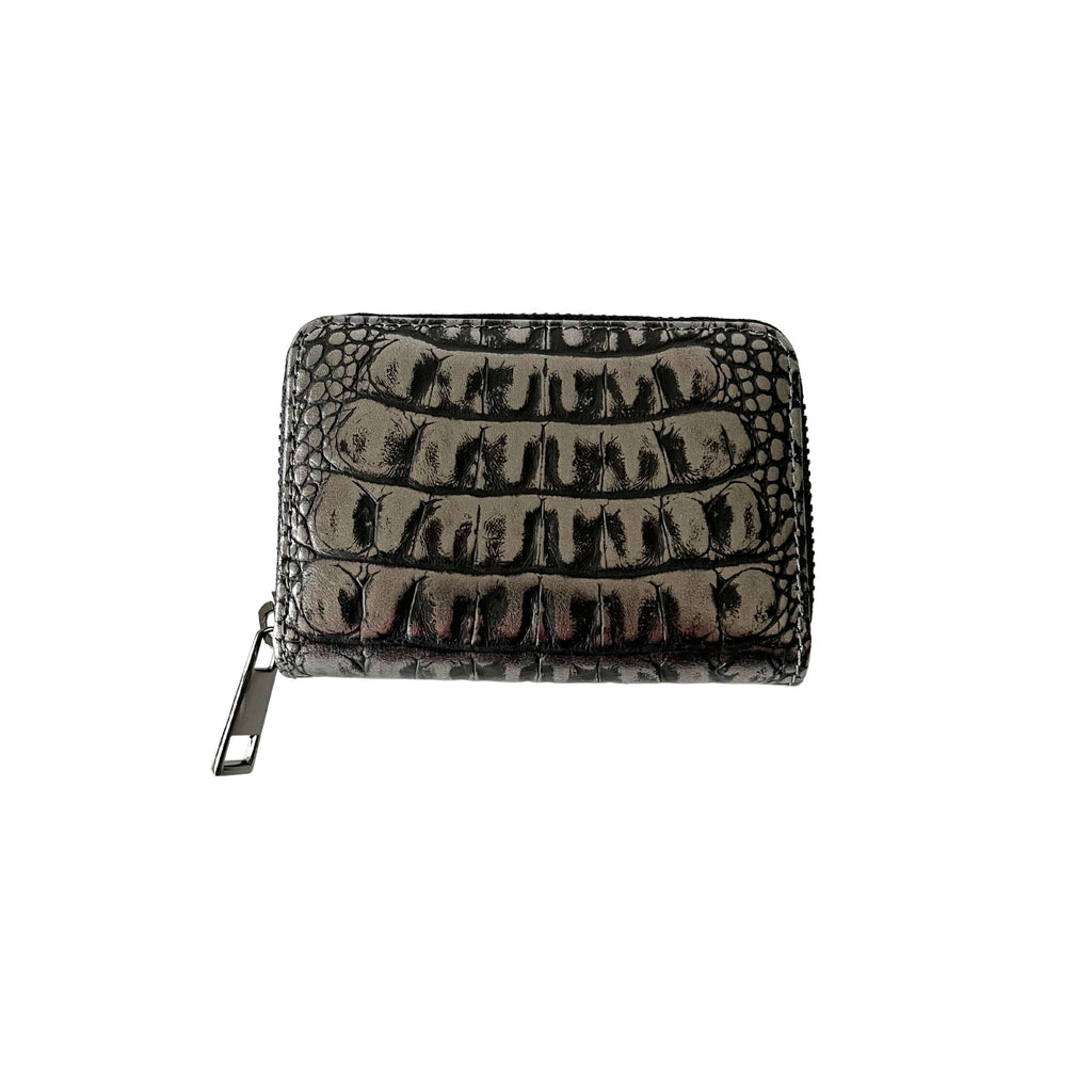 OUTLET - Small Wallet - Croc silver